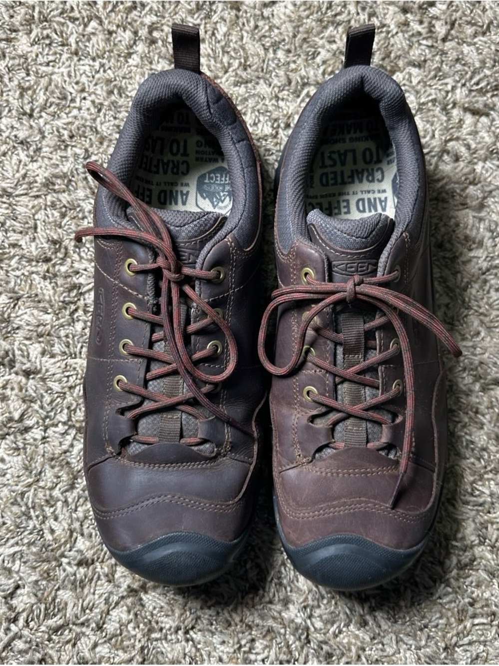 Keen Men's Dark Brown Leather Lace-Up Sneakers Men’s Size 12
